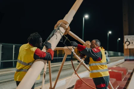Radiographie industrielle sur le Pont de Brotonne : des essais pour le contrôle des têtes de hauban